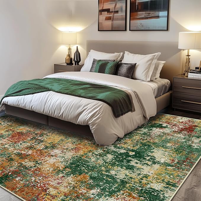 RELEANY Washable Area Rugs 6'x9' Non-Slip Modern Abstract Soft - Image 2