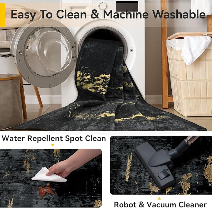 RELEANY Washable Area Rugs 2'6"x10 Non-Slip Modern Abstract Soft - Image 5