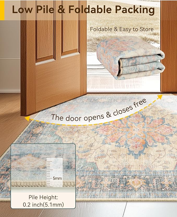 RELEANY Area Rugs 2'x8' Runner Rug Non Slip Washable - Image 5