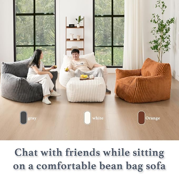 Oversized Bean Bag Chaise Lounge Chair Indoor - Image 6