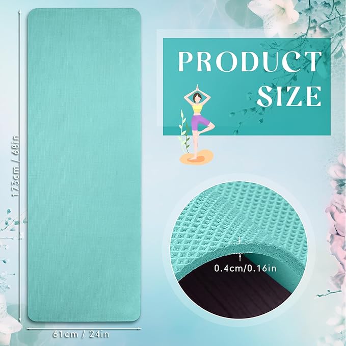 Timgle 24 Pack 68" x 24" Yoga Mat Bulk, 4mm Thick Extra Long Sports Mat Anti Slip Tear Resistant Yoga Exercise Set for Fitness Stretching Home Workout Gym and Studio