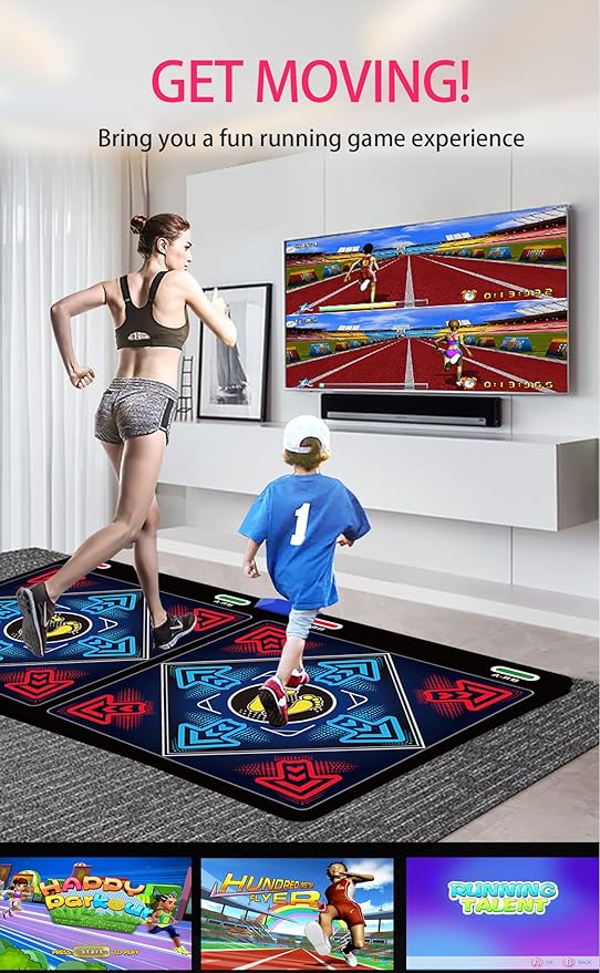Music Dance Mat for Kids & Adults,Ideal for Fitness Dance Games,64GB Memory Card,899 Games,75 Music Videos,650 Songs.for TV use,Made of Premium Flannel,a Luxurious Gift for Children
