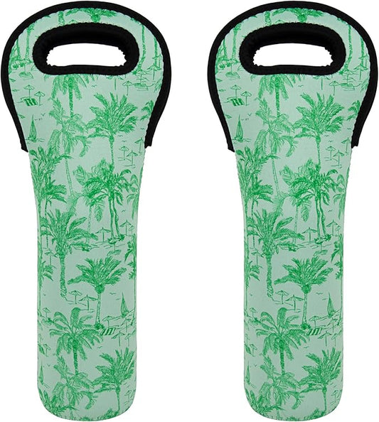 Wine Bag, Wine Carrier Tote Bag, Wine Bottle Protector, Insulated Neoprene Hand Bag, Wine Bags for Wine Bottles Gifts,Wine Bottle Holder for Travel with Secure Carry Handle (2 Pack)
