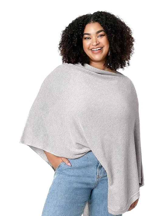 We are Amma | The Cocoon™ - Newborn Essentials Must Haves: Nursing Cover for Breast Feeding Essentials | Nursing Sweater Used as Breastfeeding Cover (Grey, Plus Size)