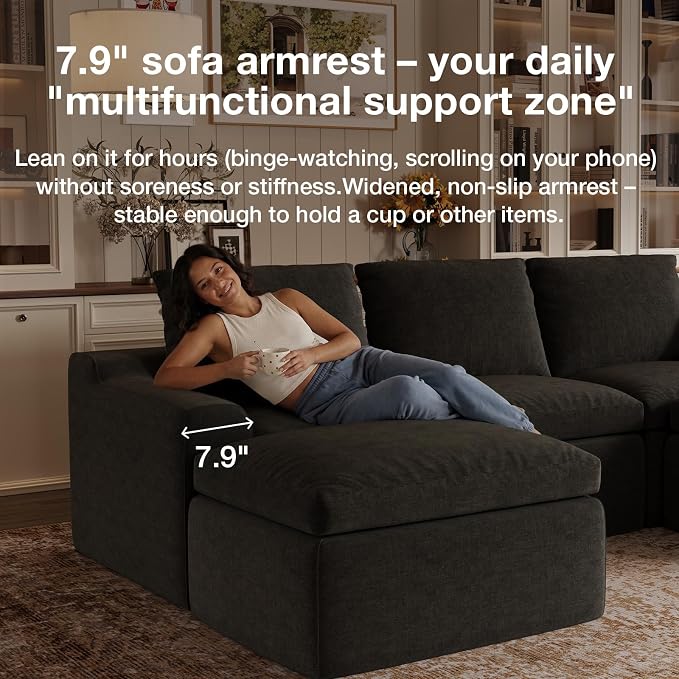 Novilla 133.8" Modular Cloud Couch, Modern Sectional Sofa - Image 16
