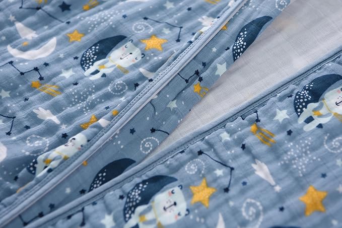 Baby Sleep Sack 0-6 Months Wearable Blanket for Babies 100% Organic Cotton 2-Way Zipper YKK 0.5 TOG Toddler Sleeping Sacks Bears