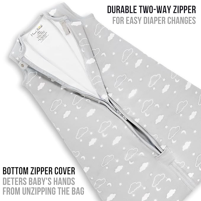 Baby Sleep Sack 1.0 TOG, Organic Cotton Baby Wearable Blanket with Two-Way Zipper, Swaddle Transition Baby Sleeping Bag, All-Season Sleep Sack for Newborn Infant Toddler Boy Girl, 2-Pack, 18-24 Month