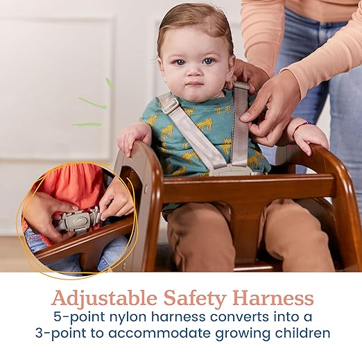 ECR4Kids ASATT Highchair, Toddler Chair, Dark Walnut