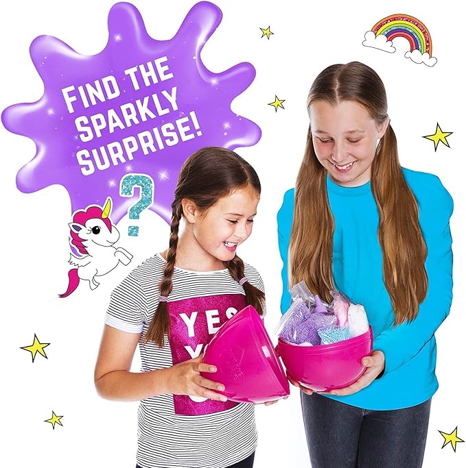 GirlZone Sparkly Unicorn Egg Surprise Slime Kit for Girls, Sensory Toys for Kids, Create Cloud Slime & Magical Unicorn Slime, Ideal Arts and Crafts Easter Gift for Kids Aged 7-12 Years Old