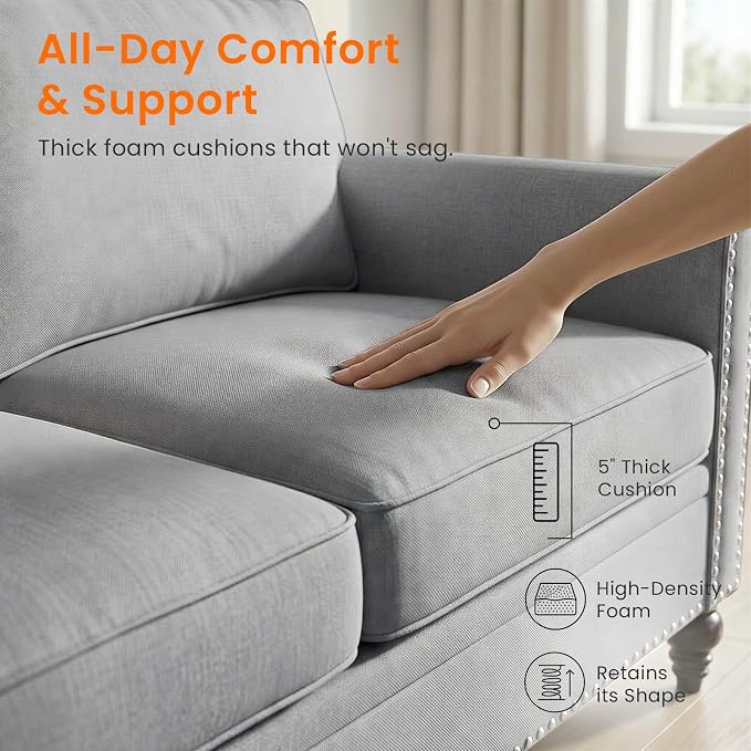 2 Piece Living Room Sofa Sets, Modern 3 Seater Couch and Armchair Sets - Image 5