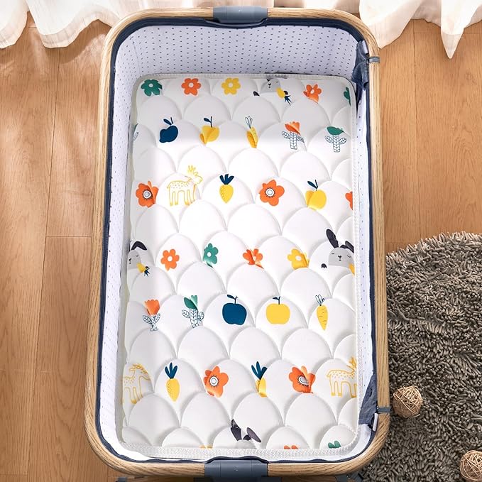 VIVIDVIBEBEARPAS Baby Bassinet Mattress 47 x 23.6 inches- Firm Support and Comfort Premium Foam,Noiseless and Odorless,Hypoallergenic Small Crib Mattress, Fits Moses Basket