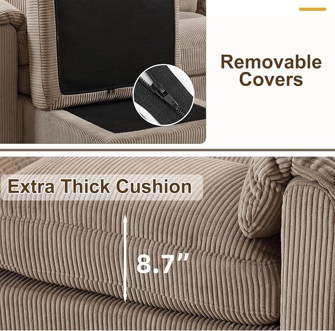 HAOMARKETS Corduroy Sofa Set, Upholstered Loveseat - Image 6