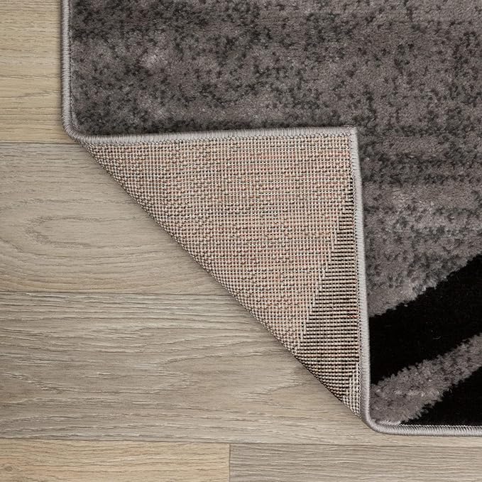 Rugshop Modern Wavy Circles Design Area Rug 6'6" x 9' Gray