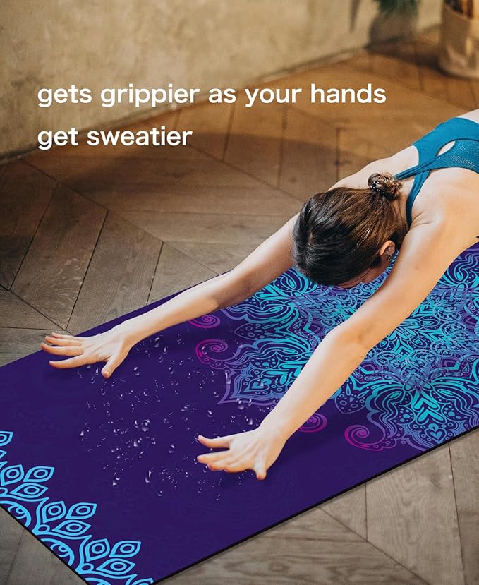 Non Slip Yoga Mat TPE Workout Mat for Men Women, Thick Workout Mat with Carrying Strap, Fitness Mats for Exercise, Yoga, Fitness, Pilates, Floor Workouts (72" x 24" x 6mm)