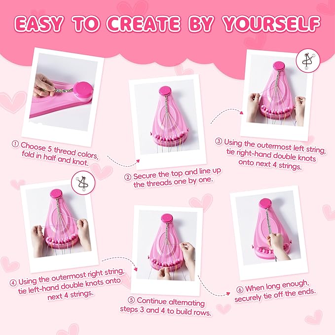 P&C Friendship Bracelet Making Kit for Girls Age 8-12 with 422 Beads & 20 Threads - Arts and Crafts for Kids Jewelry Making Kit - Christmas Birthday Gifts - Easy Bracelet Maker