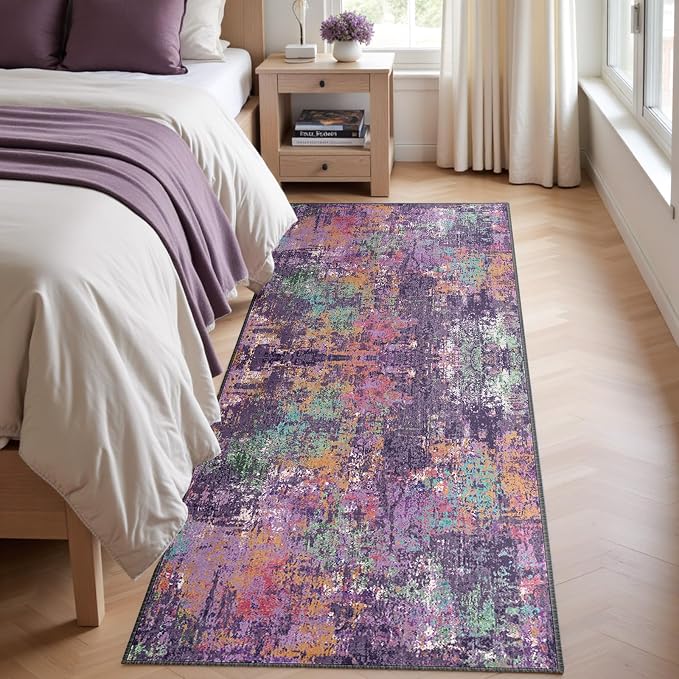 RELEANY Washable Area Rugs 2'x8' Non-Slip Modern Abstract Soft - Image 3