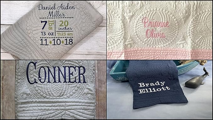 Personalized Baby Blanket Baby Quilt Monogrammed Blankets for Boys and Girls Embroidered Baby Gifts Princess Crown