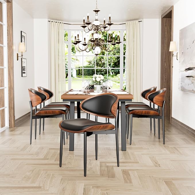 YaFiti Dining Chairs Set of 4, Dining Room and Kitchen Chairs, Mid Century - Image 4