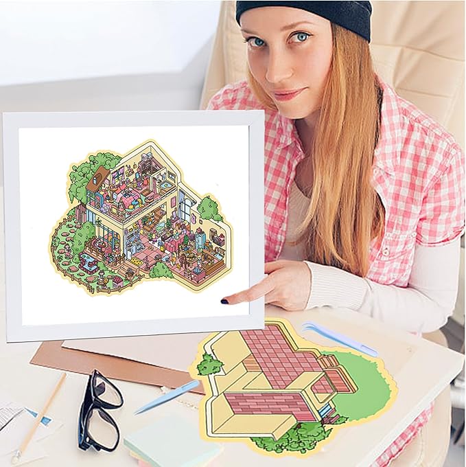 DIY 3D Sticker Scene，Jumbo-Large Party House, Reusable Sticker, Cute Sets for Free Combination, Waterproof for Anywhere, Crafts Party Favors Birthday Gift