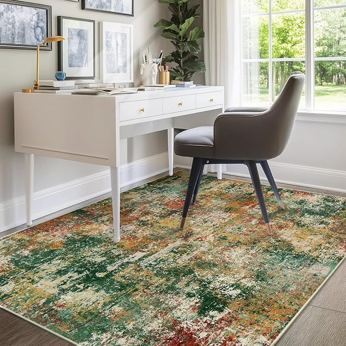 RELEANY Washable Area Rugs 5'x7' Non-Slip Modern Abstract Soft - Image 3