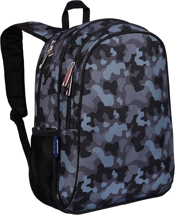 Wildkin 15-inch Kids Backpack – Durable, Padded, Adjustable for School & Travel - Black Camo