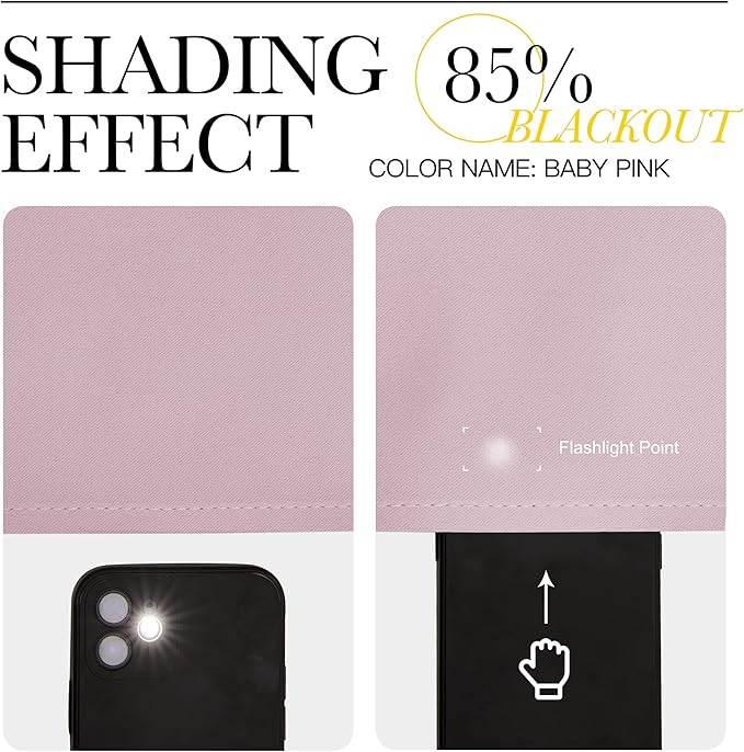 NICETOWN Room Darkening 78 inch Curtains for Doorway 2 Panels, Grommet Light Reducing Thermal Insulated Privacy Door Curtains Window Treatments for Bedroom, Baby Pink, W52 x L78