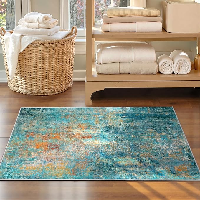 RELEANY Washable Area Rugs 2'x3' Non-Slip Modern Abstract Soft - Image 3
