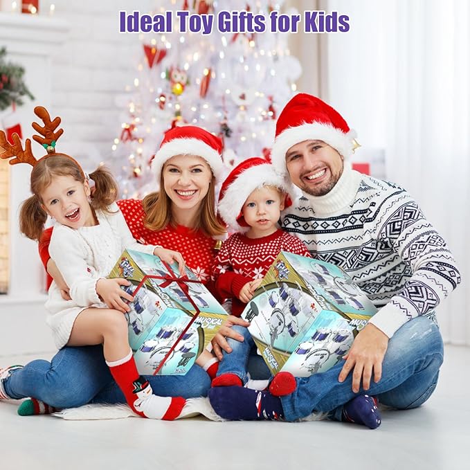 M SANMERSEN Kids Toys Jazz Drum Set - Upgraded Rock Drum Kit with Stool Musical Instruments Educational Birthday Christmas Toys Gifts for Toddlers Child Boys Girls Aged 3 4 5 6 7 8 Year Old