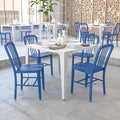 Flash Furniture Gael Commercial Grade 2 Pack Blue Metal Indoor-Outdoor Chair by FlashFurniture
