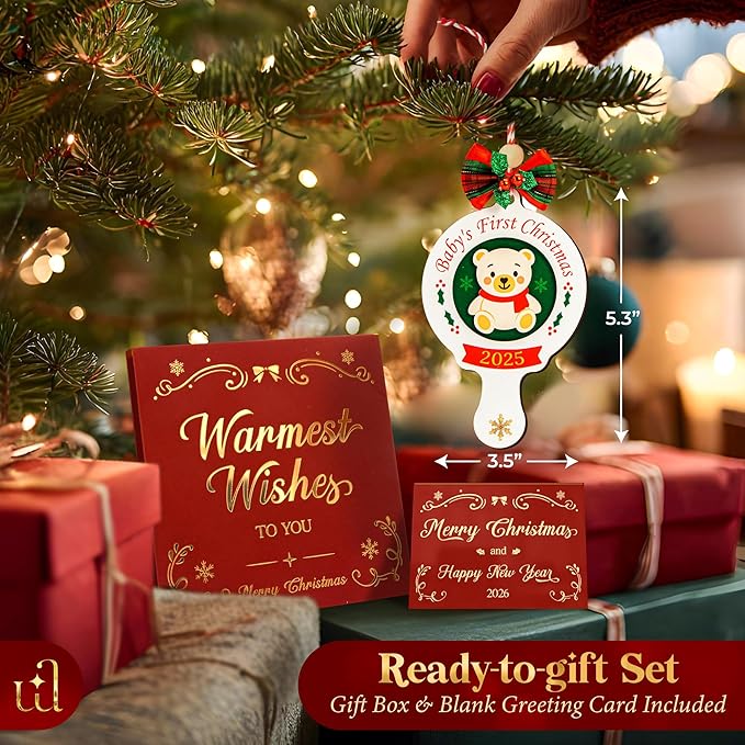 Baby First Christmas Ornament 2025 for Girl Boy - Baby's 1st for Parents, Gingerbread Newborn Ornament Keepsake Babys First Xmas Ornaments for Xmas Tree Decorations