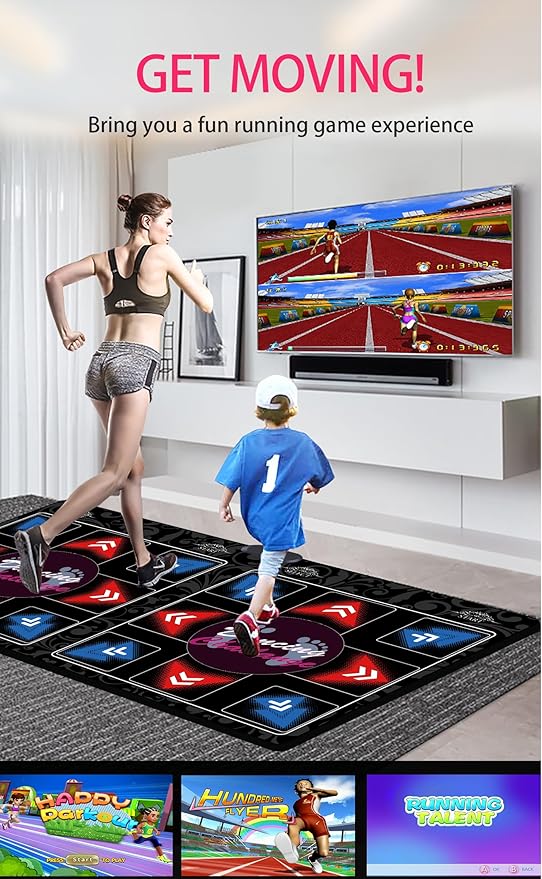 Music Dance Mat for Kids & Adults,Ideal for Fitness Dance Games,899 Games,64GB Memory Card,75 Music Videos,650 Songs.for TV use,Made of Premium Flannel,a Luxurious Gift for Children
