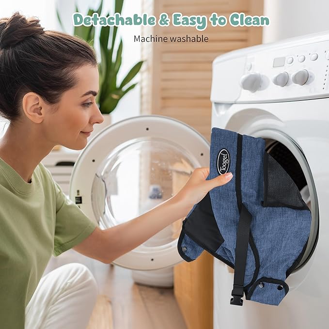 Booster Seat for Dining Table: Portable Toddler Booster Chair with Safety Buckle and Height Adjustable, Foldable Baby Feeding Chair, Kids High Chair Booster Seat for Kitchen Home Travel - Navy Blue