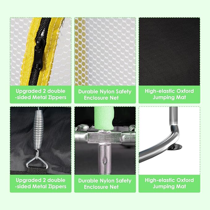 Trampoline for Kids, Upgrade Full Anti-Rust 440lbsToddler Trampoline with Net, Upgraded Ring Legs with Adjustable Gymnastics Bar&Toys, Gifts for Ages 1-8 Boys&Girls