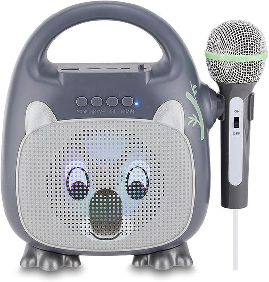 Singimals Kids Karaoke Speaker with Microphone - Unleash Your Child's Inner Superstar, Bluetooth v5.1, 12H Playtime, 5W Speaker, Multicolor LED Lighting, Kubby The Koala