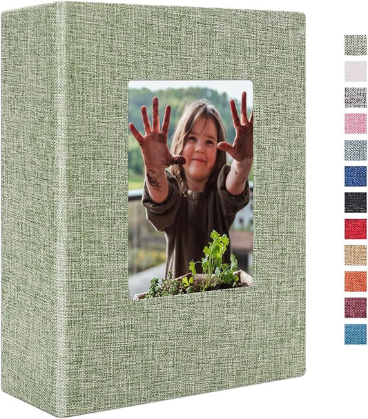 Vienrose Photo Album 4x6 100 Pages Photos Linen Cover Picture Book with Front Window for Baby Wedding Children