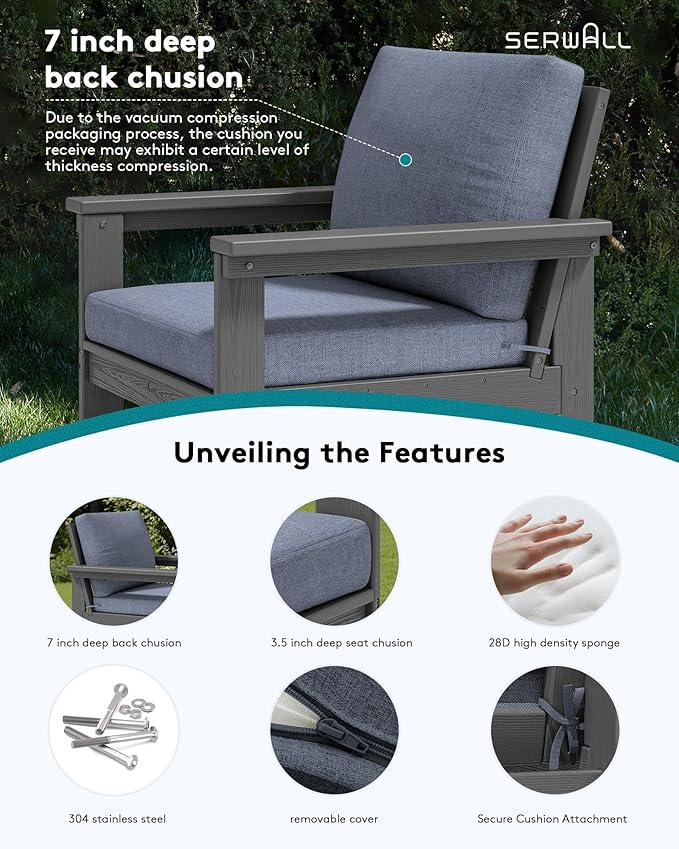 SERWALL HDPE Patio Furniture Set - Image 5
