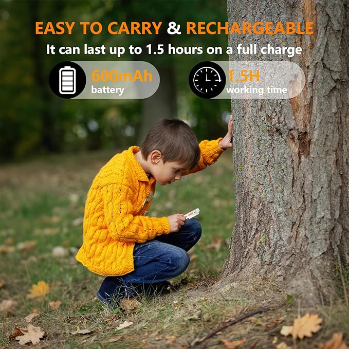 Magnifying Glass for Kids, Digital Microscope with 2.0" IPS Screen,500X,8 Adjustable LEDs,Handheld Microscope for Insect Plant Leaf,Coin Magnifying Glass and Small Fonts,USB Connection to PC