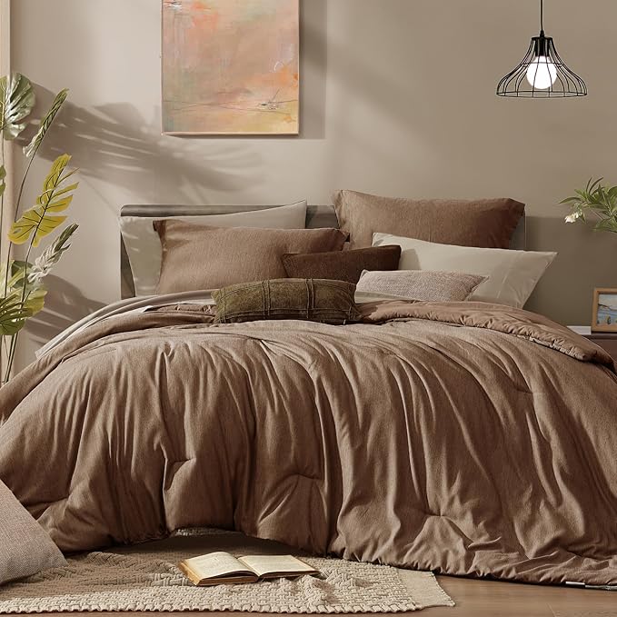 Monbix Oversized Queen Comforter Set, Bed in a Bag 7 Pieces by Monbix