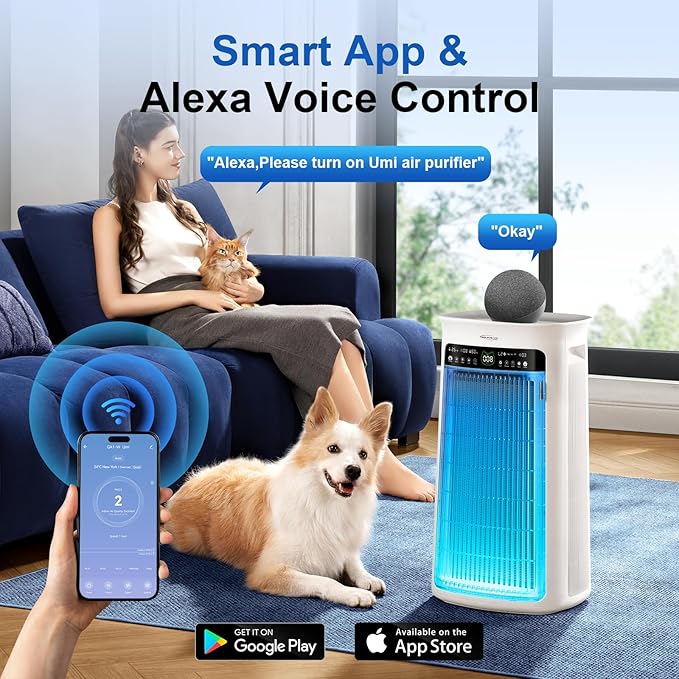 Soleus Air Air Purifier for Large Room Up to 4000 Sq. Ft, Pet Air Purifier for Home Bedroom, with Washable Pre-Filter, 3-Channel Air Quality Monitor, 4-in-1 HEPA, 22dB Quiet Sleep Auto