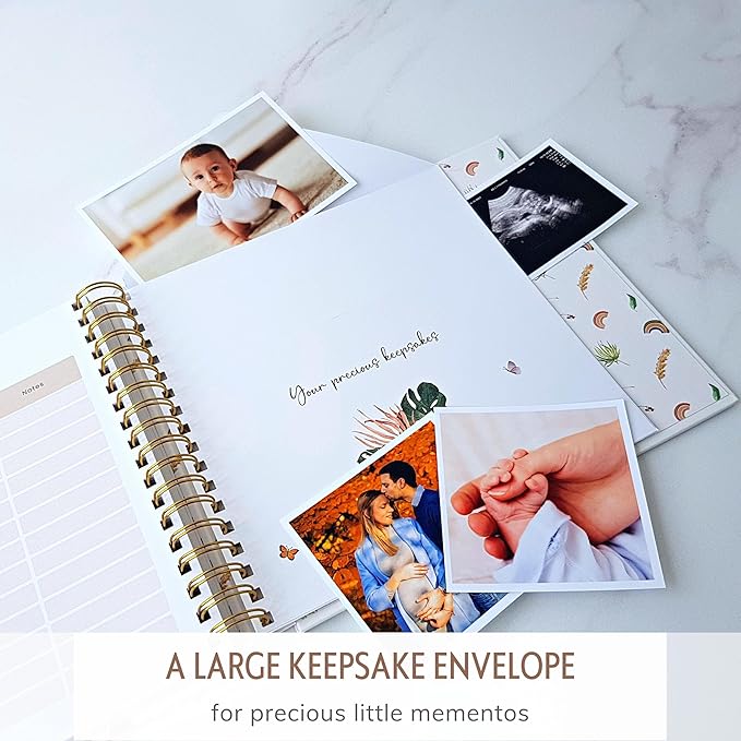 Baby Album Memory Book for Girl or Boy - First 5 Years Unisex Bohemian Rainbow Keepsake Journal to Log Newborn Milestone - Photo Album Scrapbook for Baby Shower - Unique New Parents Gifts for Couples