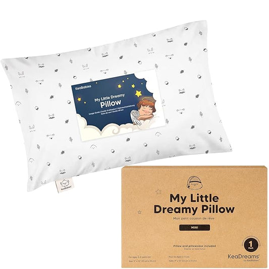 Mini Toddler Pillow with Pillowcase - 9x13 My Little Dreamy Travel Kids Pillow for Sleeping, Toddler Bed, Small, Tiny, Organic Cotton Pillowcase, Soft & Breathable, Kids 2-4 Years Old (Acorn)