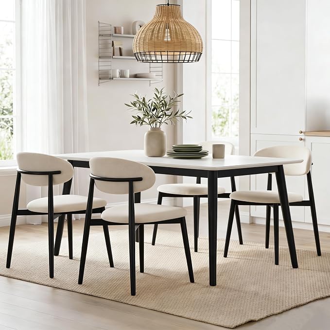 UVV Dining Chairs Set of 6, Metal Kitchen Chairs - Image 3