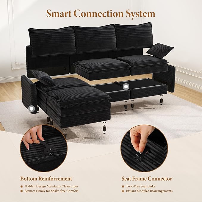 Vesgantti 108" Modular Sectional Sofa, Comfy Cloud Couch - Image 5