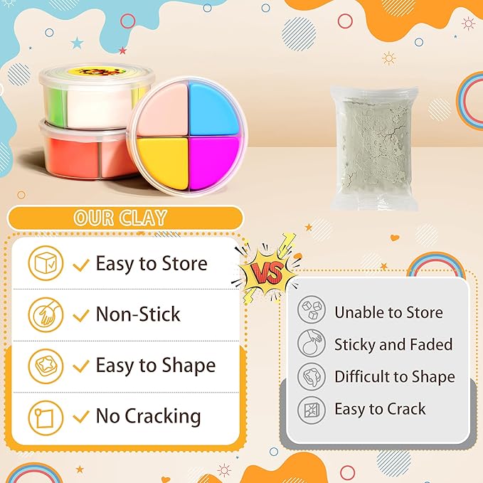 Air Dry Clay Kit - Animal Theme, Modeling Clay for Kids, DIY Model Magic Clay with Sculpting Tools and Tutorials, 12 Boxes Molding Clay, Ultra Light, Soft & Non-Toxic, Arts and Crafts Gift for Kids