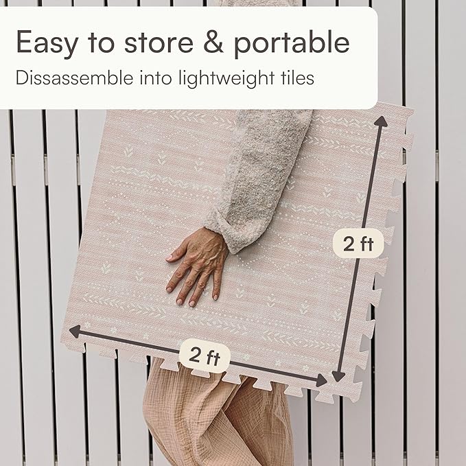 Lillefolk Baby Play Mat for Floor – 4x6ft Dusk | Soft Non Toxic Premium EVA Foam Tiles for Tummy Time, Crawling & Playroom – Waterproof Interlocking Floor Mat for Babies & Toddlers (6 Tiles)