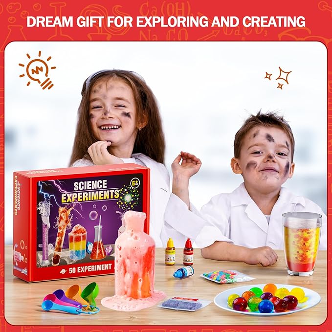 Science Kits for Kids - 50 Experiments Science Kit for Kids Age 6-12 Year Old, STEM Educational Science Toys Gifts for Girls Boys, Chemistry and Physics Set Toys for Boys Girls