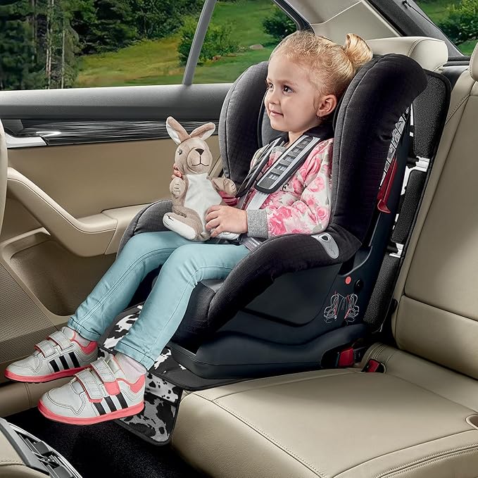 Car Seat Protector for Child Car Seat, 2 Pack Baby Car Seat Covers with Mesh Pockets & Non-Slip Backing 600D Durable Seat Protector Under Baby Car Seat for Car Back Seat (Cow Print, Large)