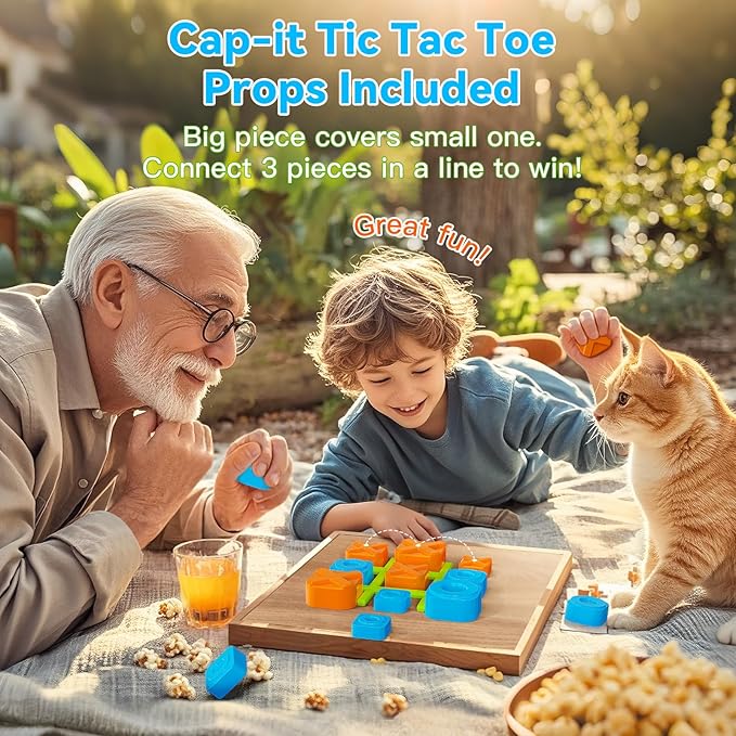 Rechargeable Tic Tac Toe Game Box with 5 Fun Brain Memory Games, Electronic Touchscreen Handheld Game, Portable Digital Puzzle Board Travel Toy, Gifts Choice for Kids and Adults (Green)