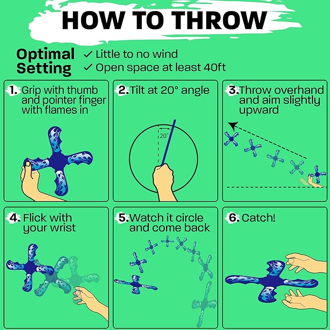 Boomerangs for Kids: Best Soft Flying Beach Toys for Kids - Cool Birthday Gifts for Boys & Girls - Sports Beach Games & Pool Toys - Outdoor Games & Fun for Boys Ages 8-12 & 4 5 6 7 8 9 10 11 12 13 14