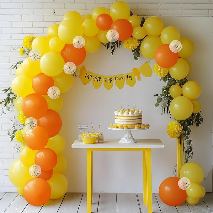 JOYIN 150 Pcs Yellow Balloons, Different Sizes 18 12 10 5 Inch Yellow Latex Balloon Arch Kit with Instruction for Birthday Party Graduation Wedding Holiday Decoration